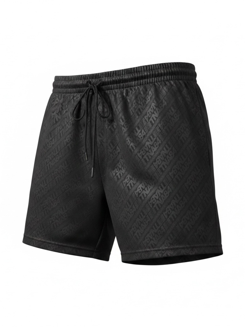 TNA Black Mesh Logo-Print Athletic Shorts